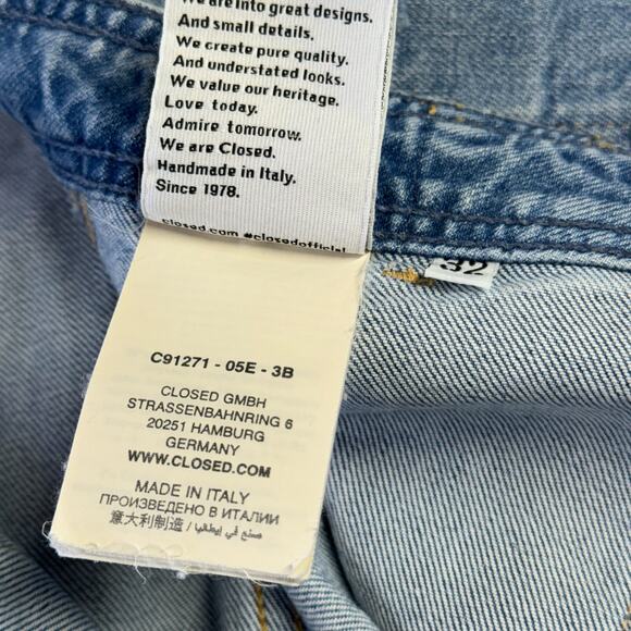 Closed Women's Aria Jeans Wide Flare Leg 32 High Waist Blue Patch Pocket Italy - Picture 9 of 12